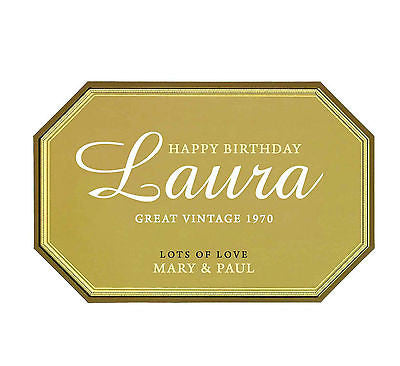 Champagne label personalised cake topper