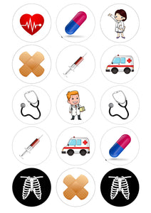 Doctor GP 2" Cupcake toppers x 15