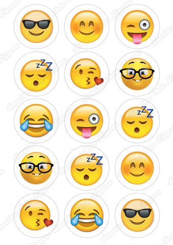 Emoji 2" Cupcake toppers x 15