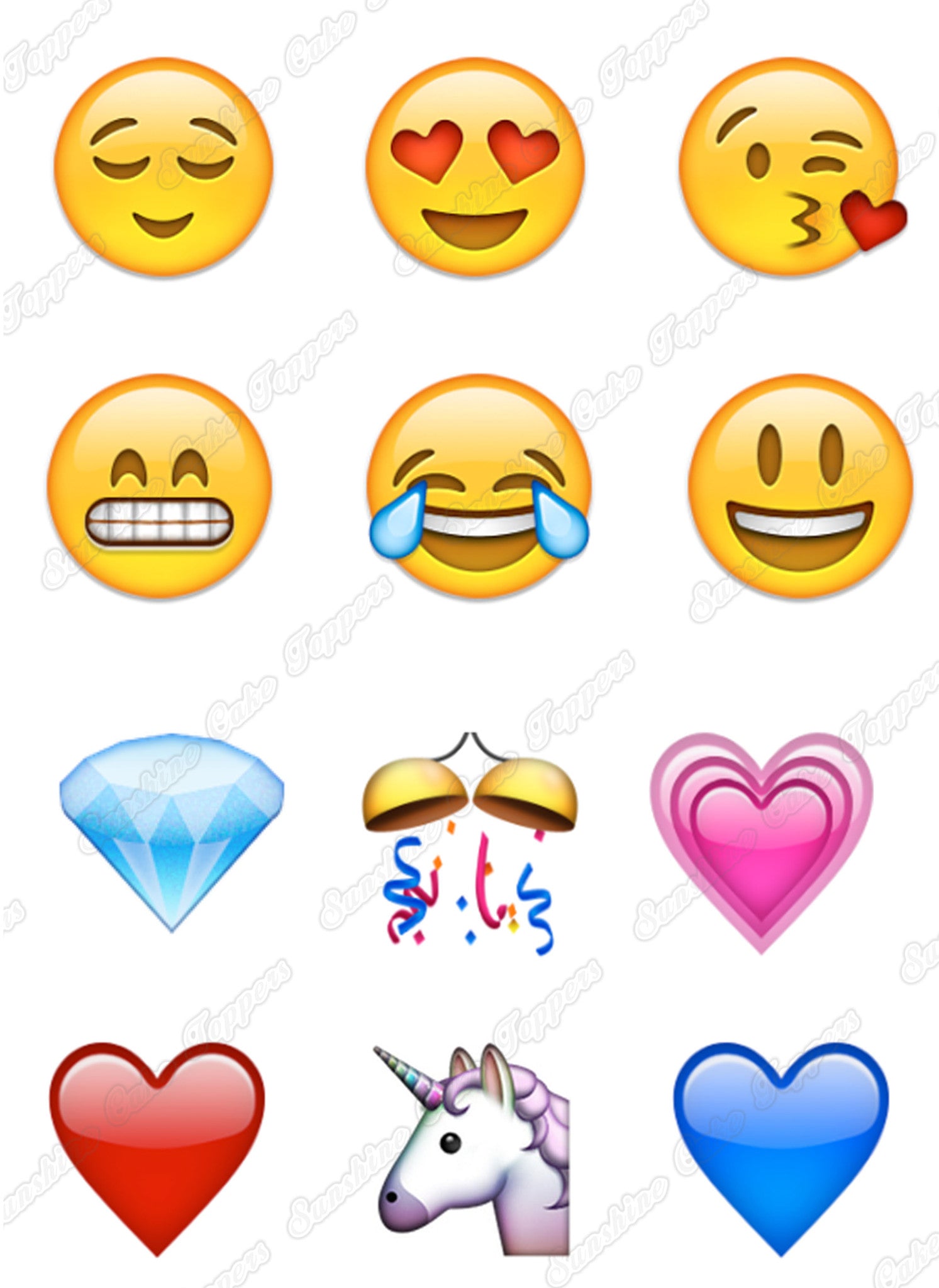Emoji 2" Icing Cake Toppers
