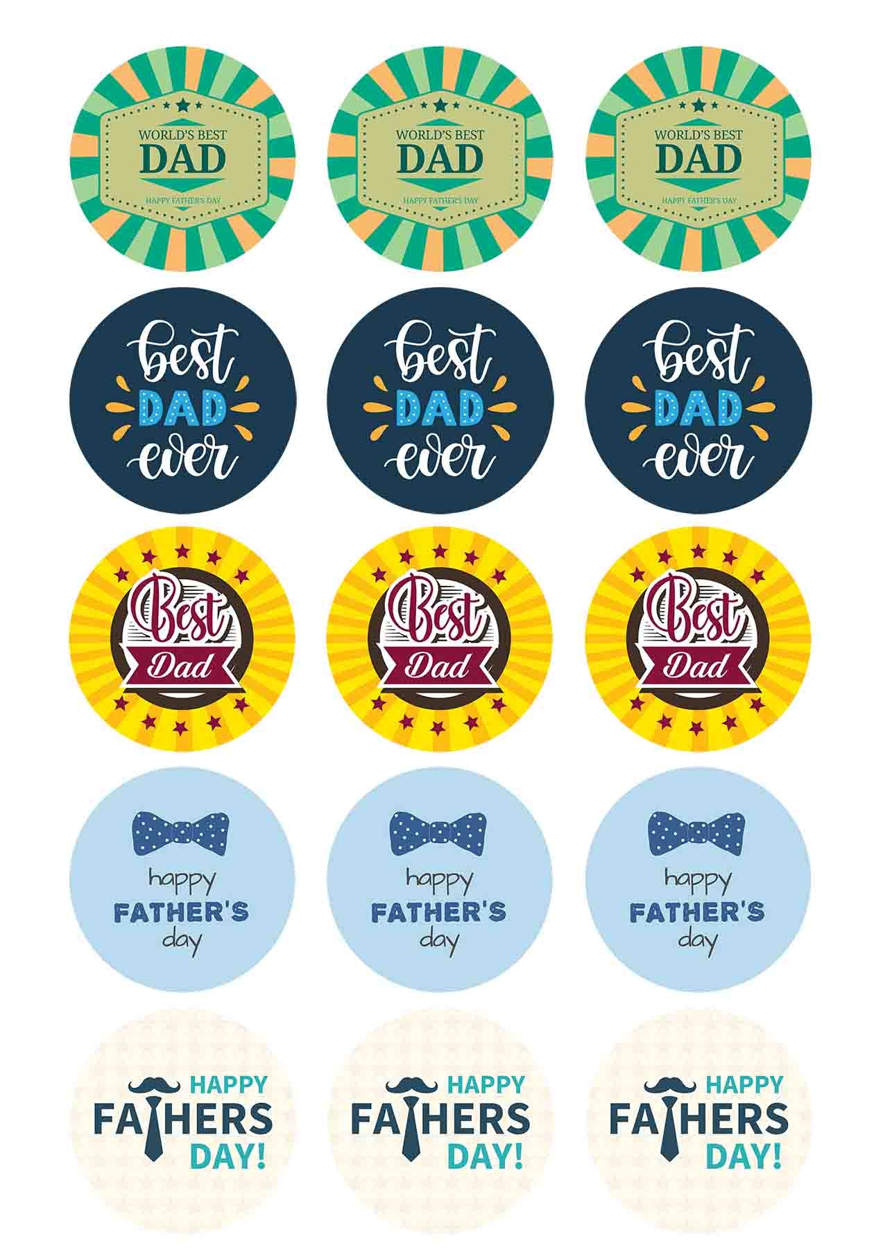Fathers Day 2" Cupcake toppers x 15