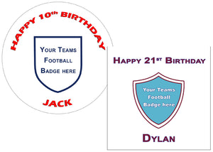 Football badge cake topper