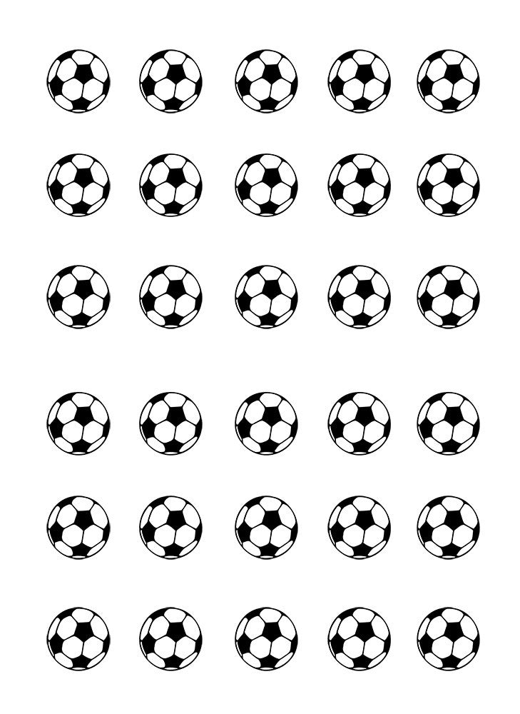 Football 1" x 30 Icing Cake Toppers