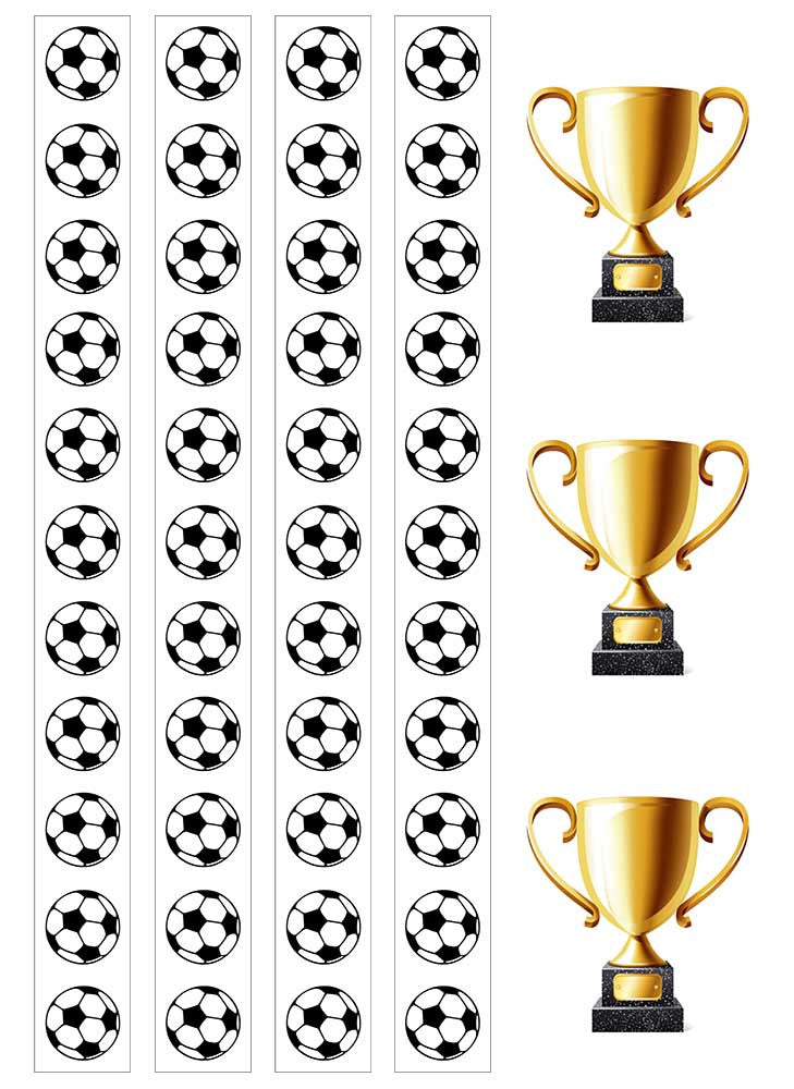 Football strips 1" x 11" & Trophy Icing Cake Toppers