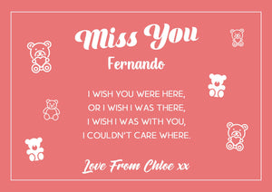Miss you message card