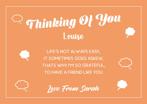 Thinking of you message card