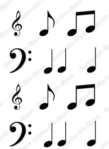 Music Notes 2" High Icing Cake Toppers