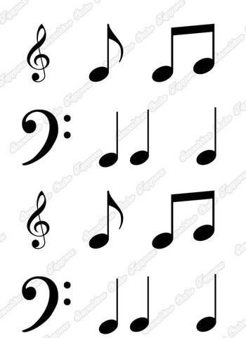 Music Notes 2" High Icing Cake Toppers