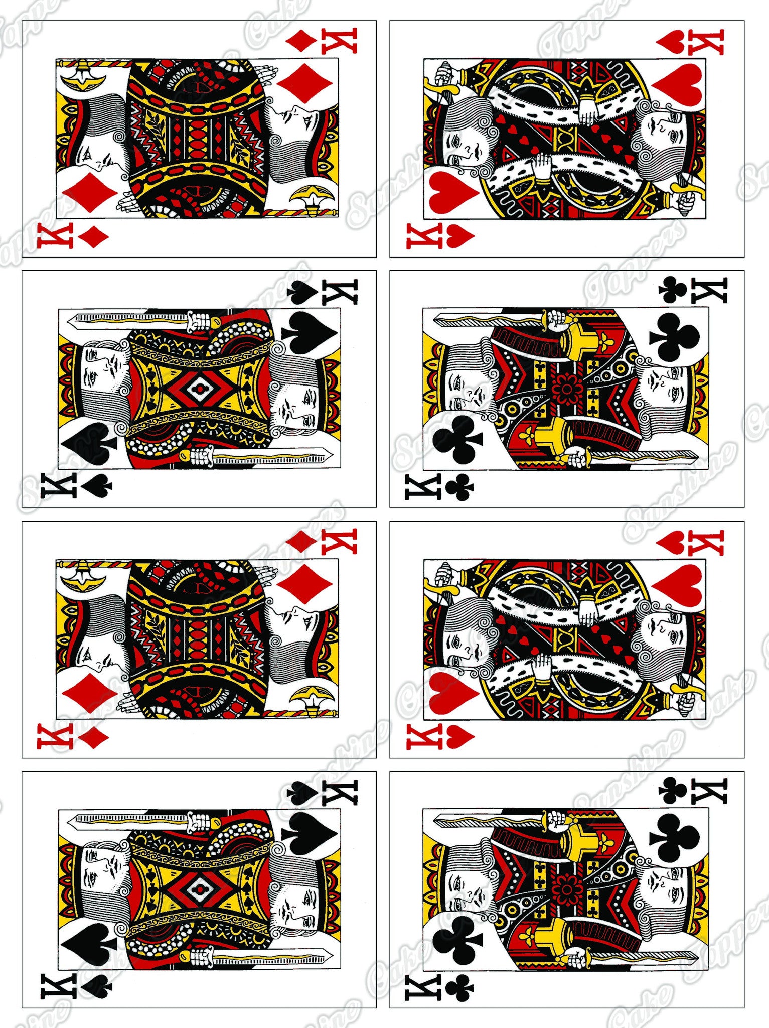 Playing Cards Kings Cake Toppers